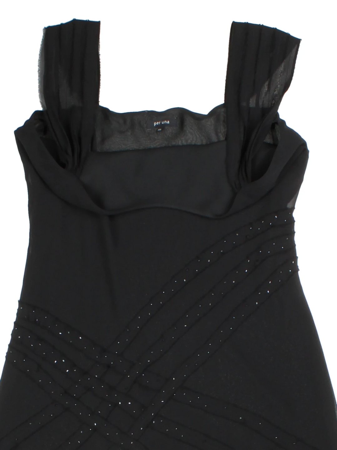 Y2K Black Embellished Midi Dress (Size M)