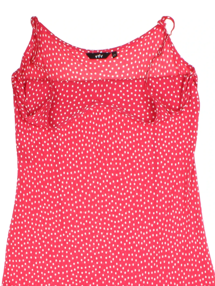 Y2K Red Polka Dot Midi Dress (Size S)