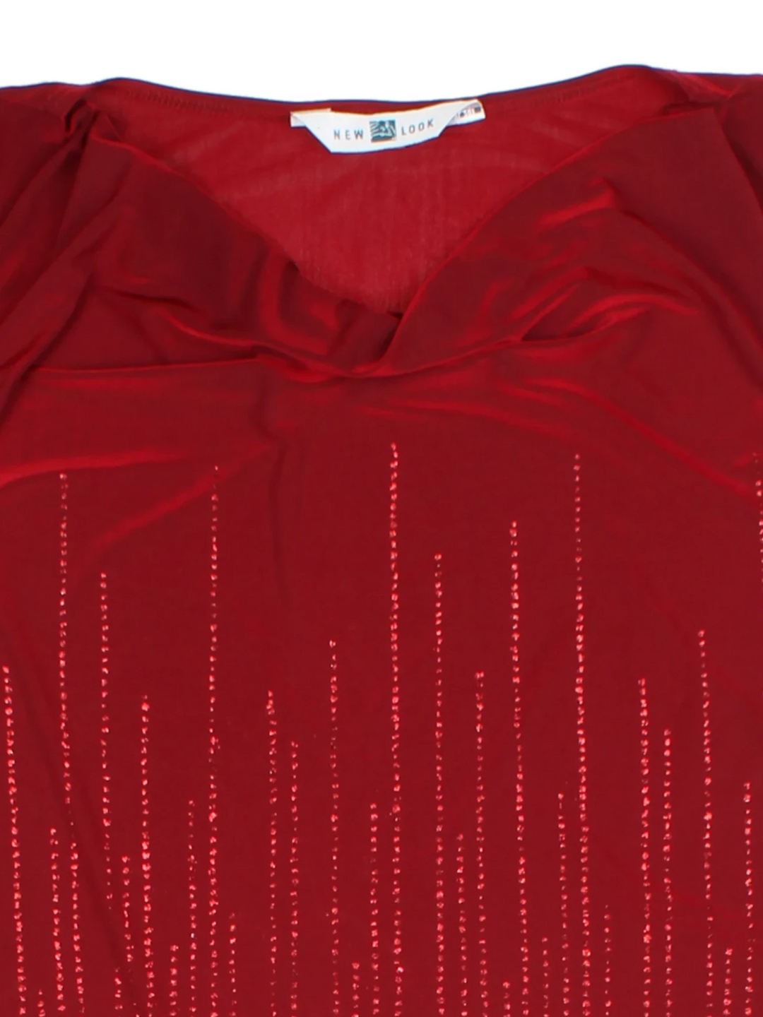 Y2K New Look Red Embellished Top (Size M)