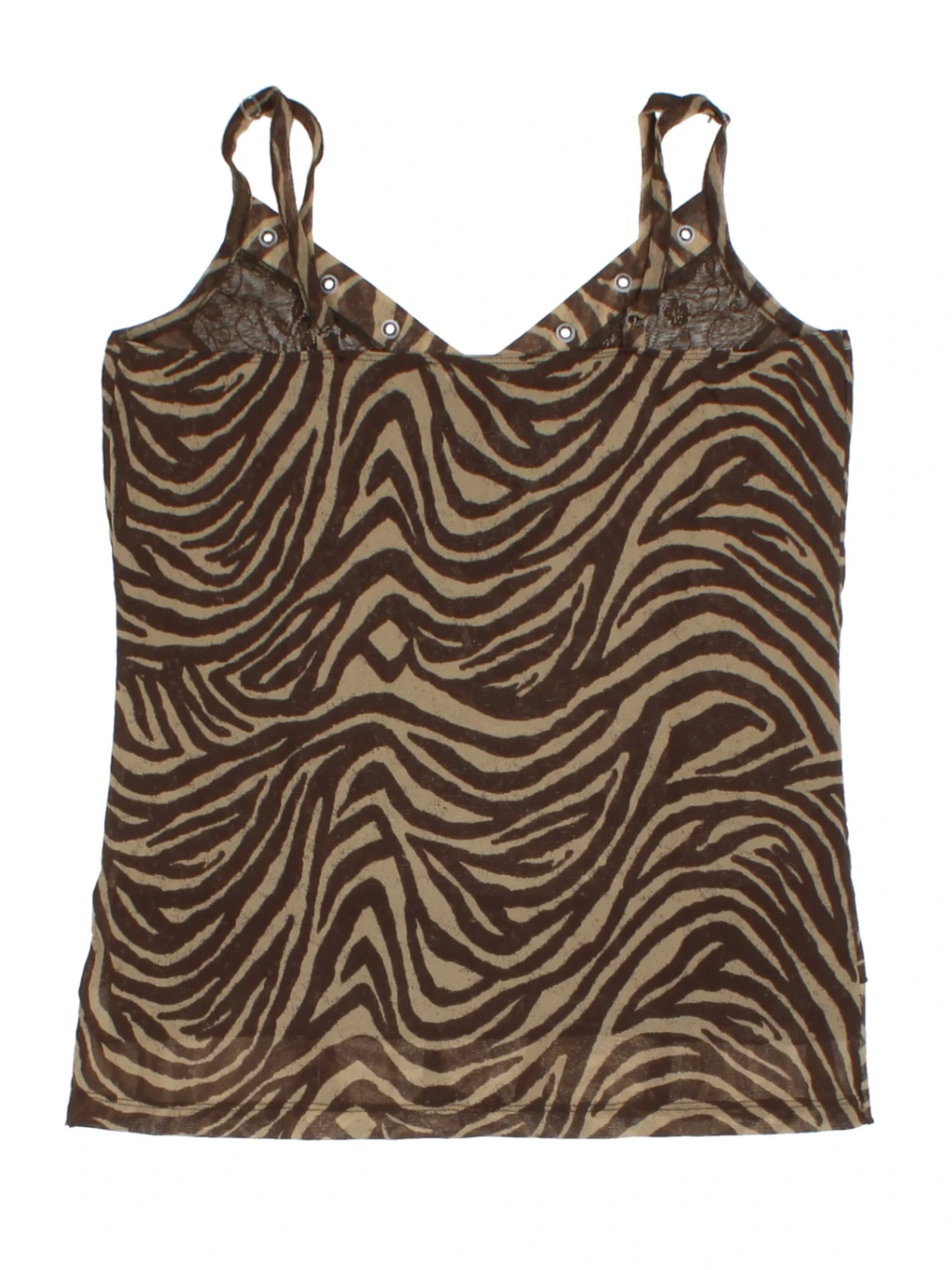 Y2K Brown Zebra Print Tank Top (Size M)