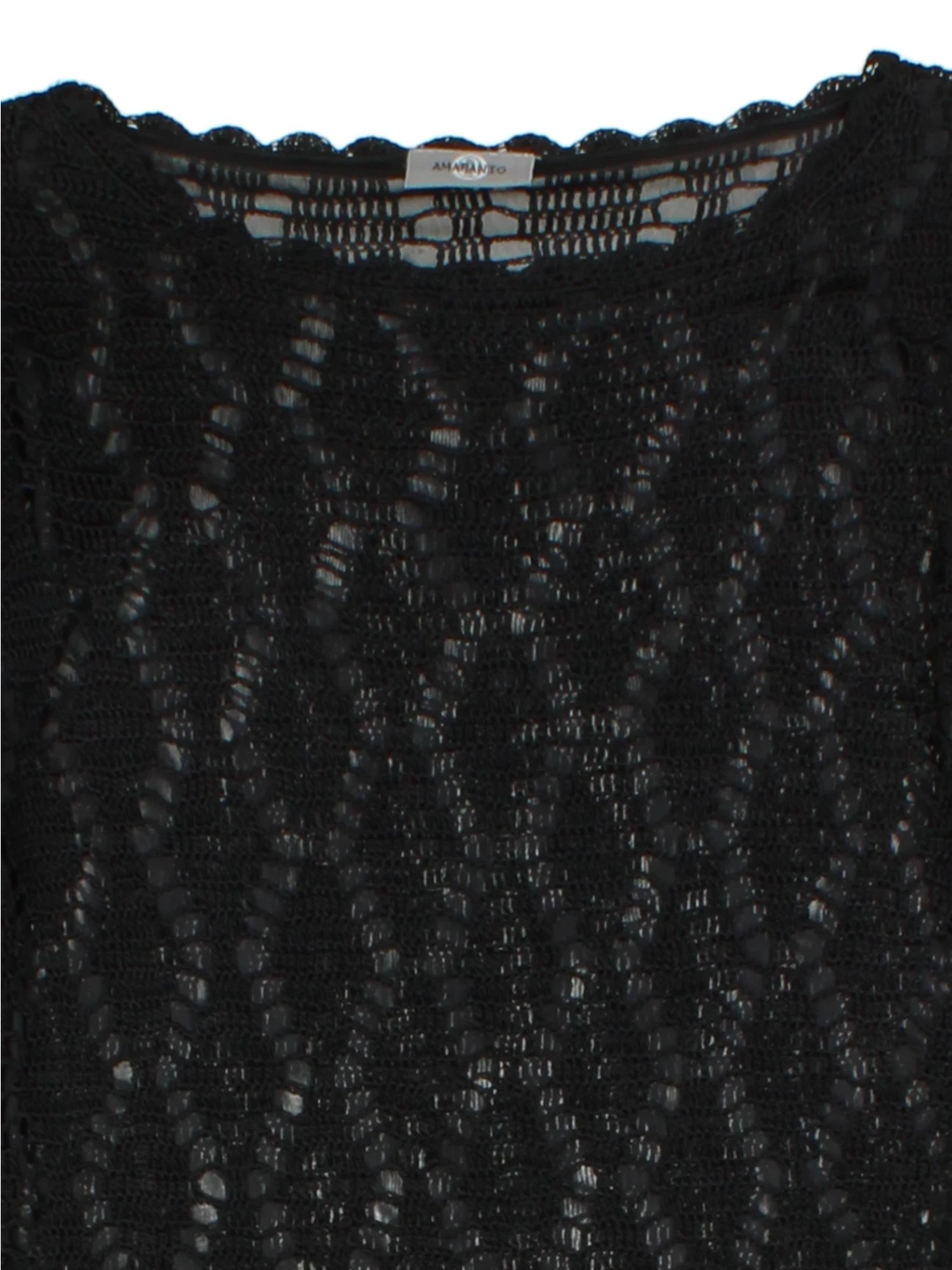 Y2K Black Lace 3/4 Sleeve Top (Size S)