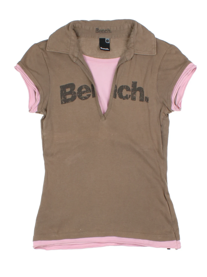 Y2K Bench Brown Polo Shirt (Size S)
