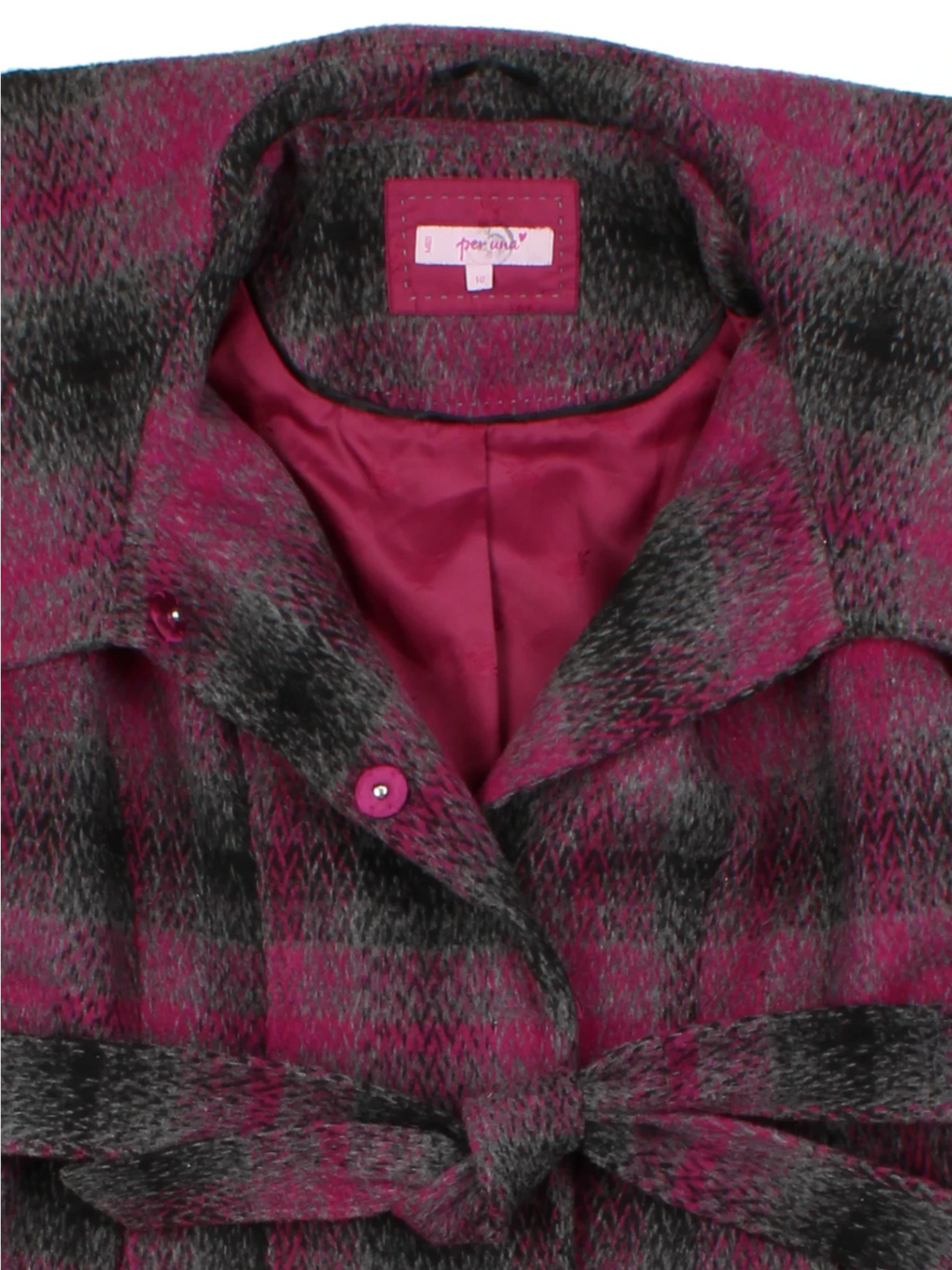 Y2K Pink Check Funnel Neck Jacket (Size S)