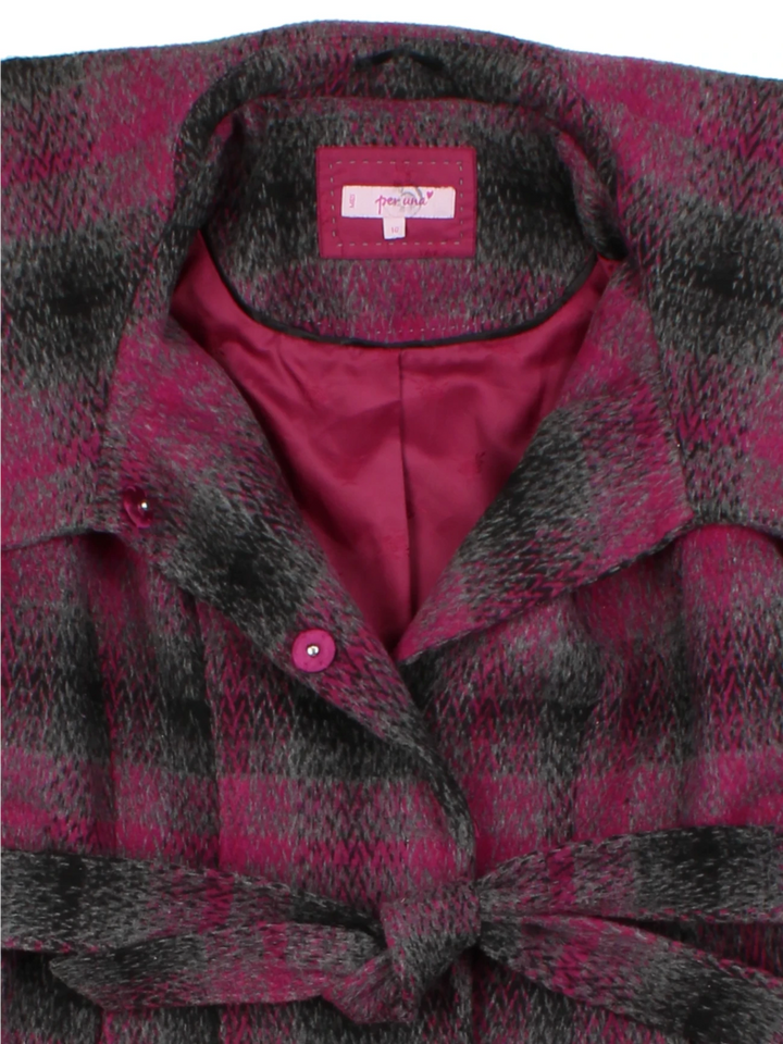 Y2K Pink Check Funnel Neck Jacket (Size S)