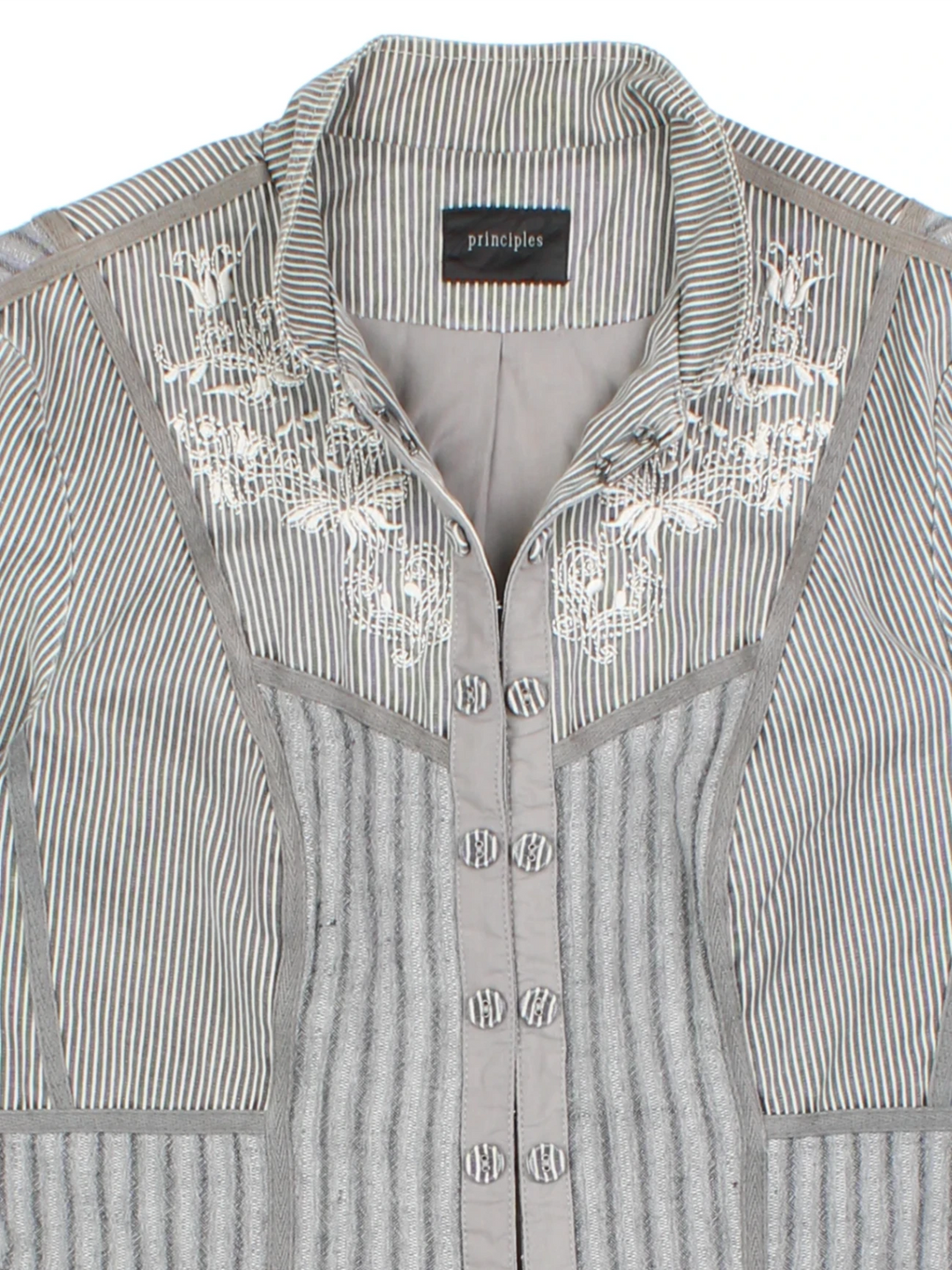 Y2K Grey Mandarin Neck Jacket (Size M)