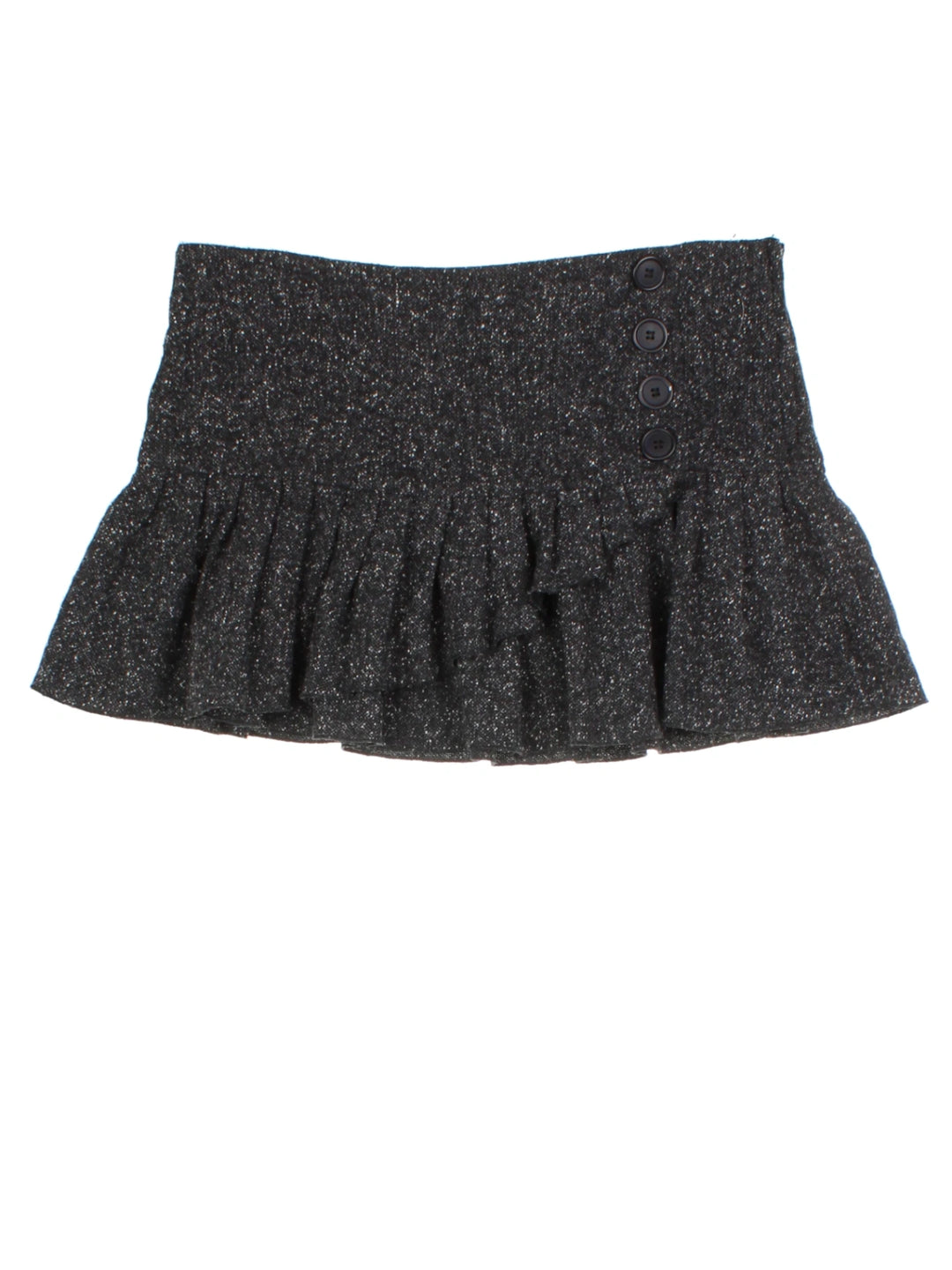 Y2K Grey Textured Pleated Mini Skirt (Size L)