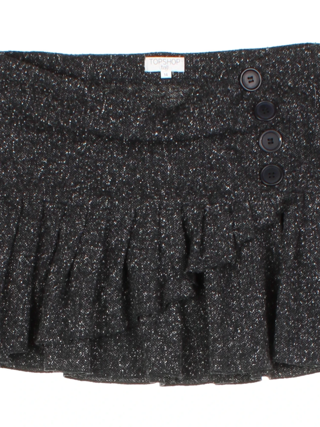 Y2K Grey Textured Pleated Mini Skirt (Size L)