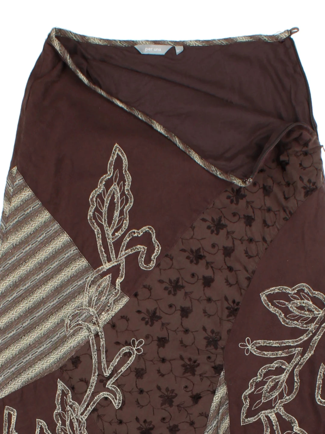 Y2K Brown Layered Midi Skirt (Size M)