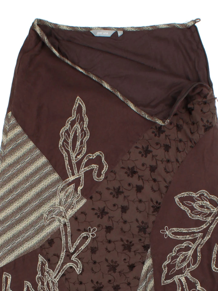 Y2K Brown Layered Midi Skirt (Size M)