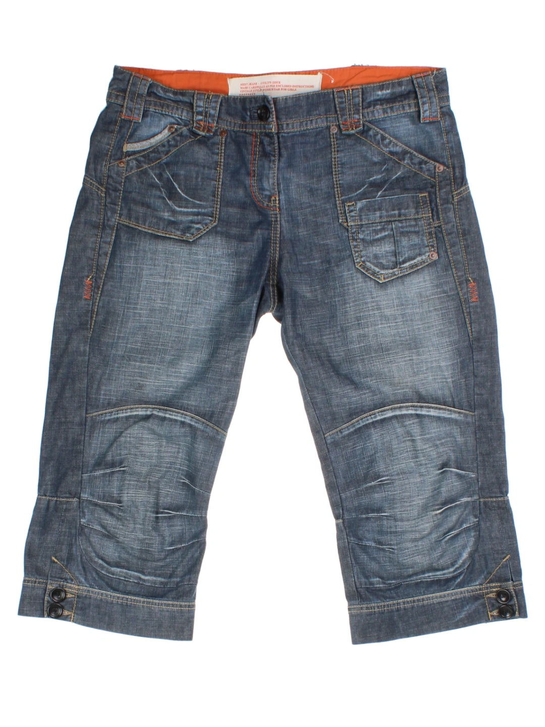 Y2K Blue Cropped Capri Jeans (Size L)