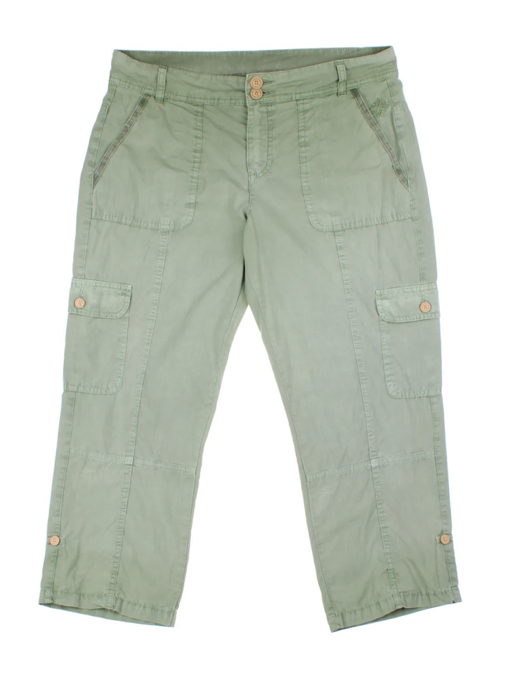 Y2K Green Cargo Capri Trousers (Size L)