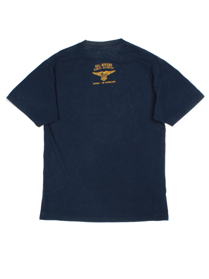 Harley-Davidson Hetren Navy Graphic T-Shirt (Size M)