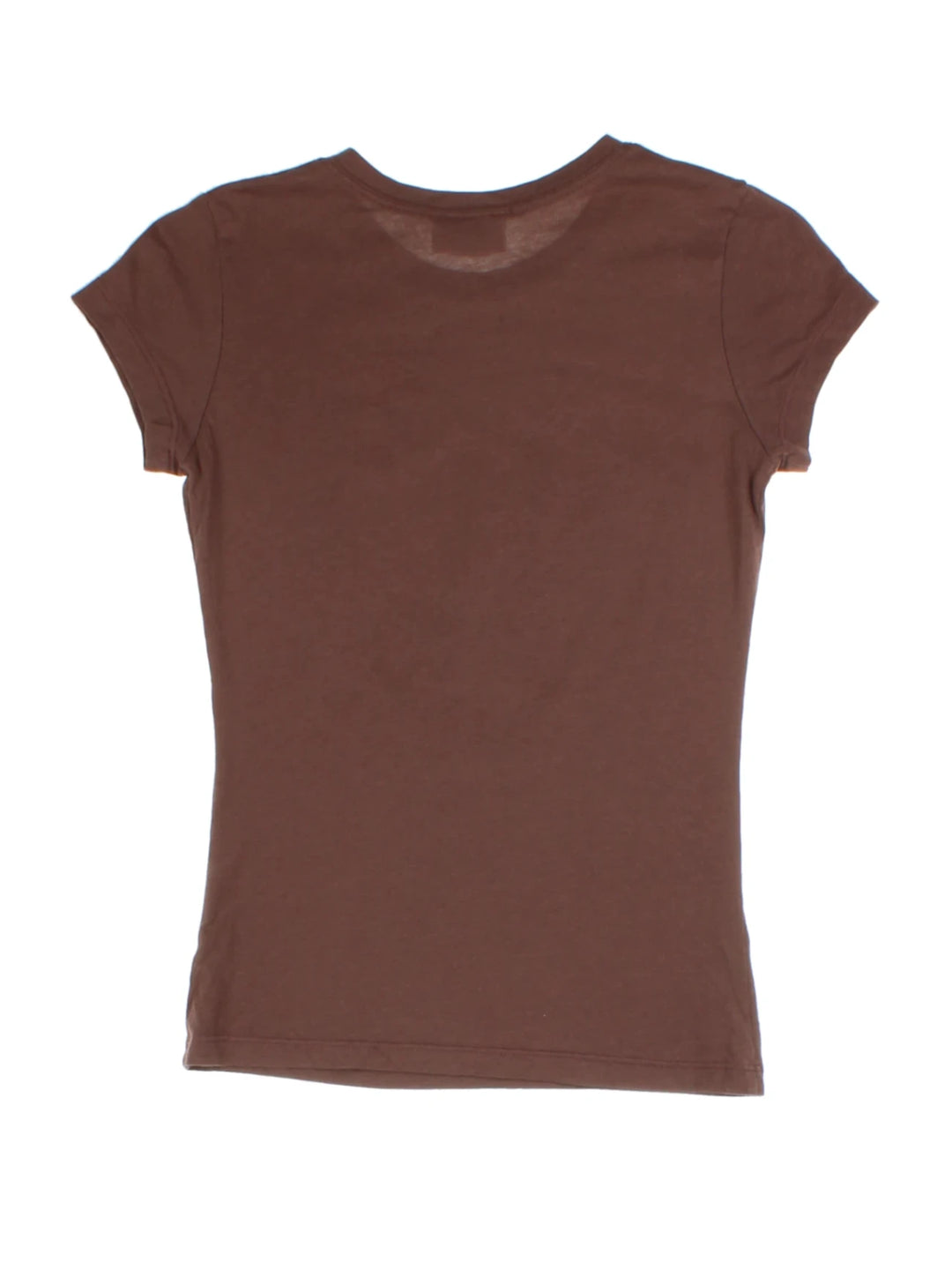 Y2K Brown Embellished Mickey and Minnie Printed Baby Tee (Size S)