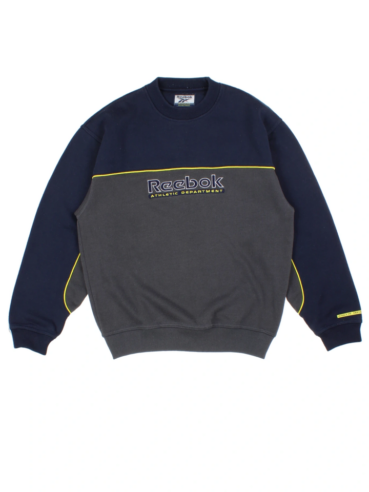 90s Reebok Navy Crew Sweater (Size M)