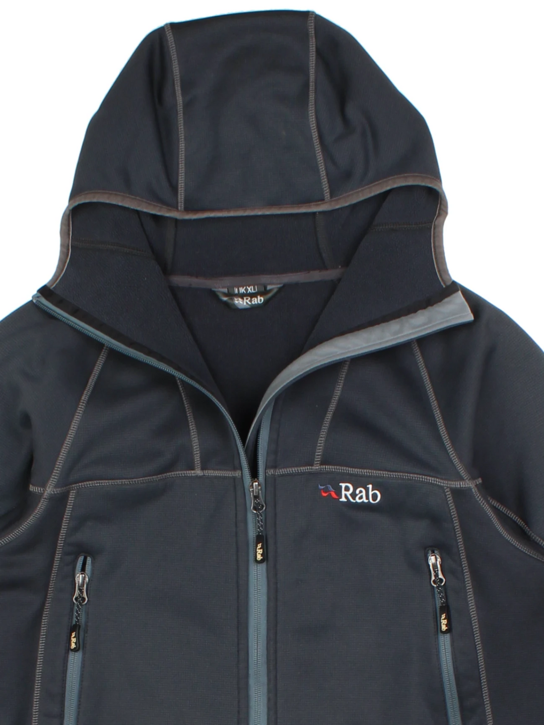 Rab Hooded Grey Fleece Jacket (Size L)