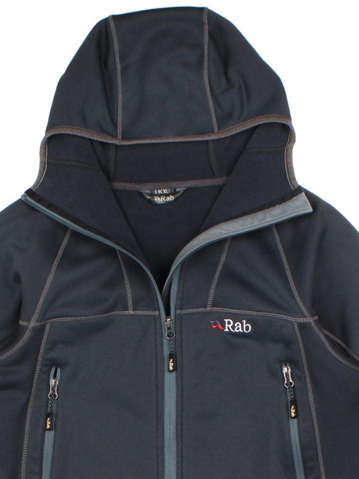 Rab Hooded Grey Fleece Jacket (Size L)