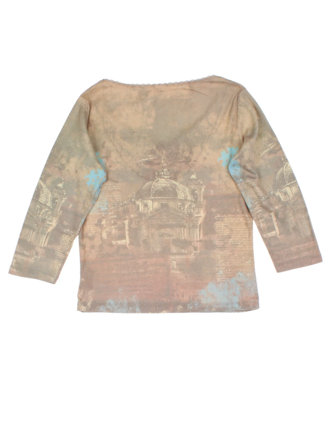 Y2K Tan Printed Top (Size M)