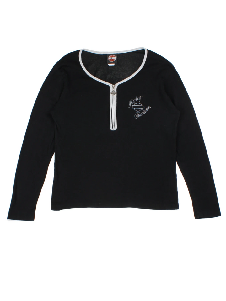 Harley-Davidson Black Long Sleeve Top (Size XL)