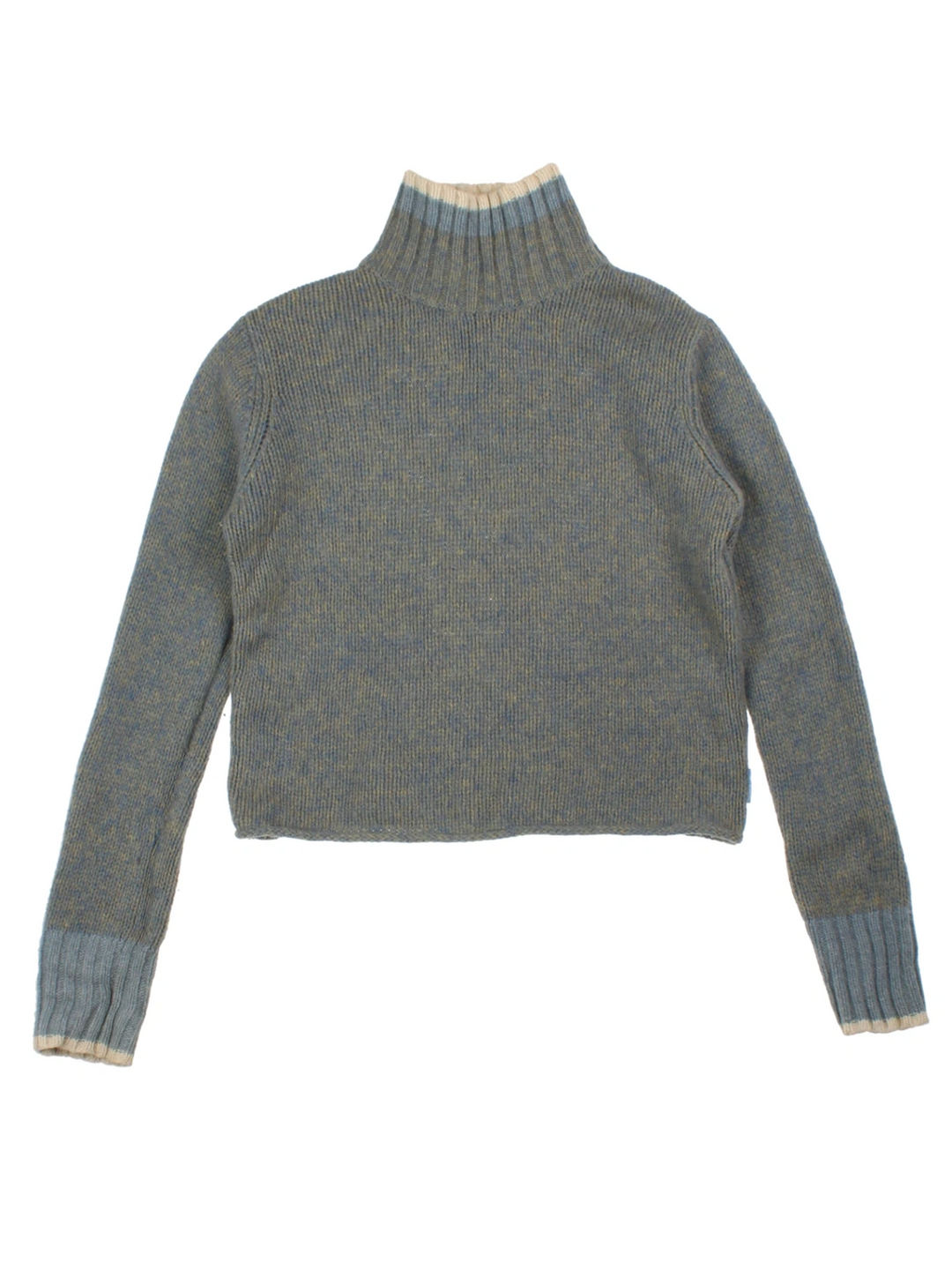 90s Thomas Burberry Blue Wool Turtle Neck Sweater (Size M)