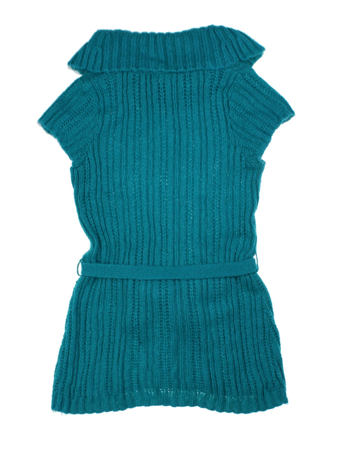 Y2K Teal Sleeveless Knit Dress (Size M)