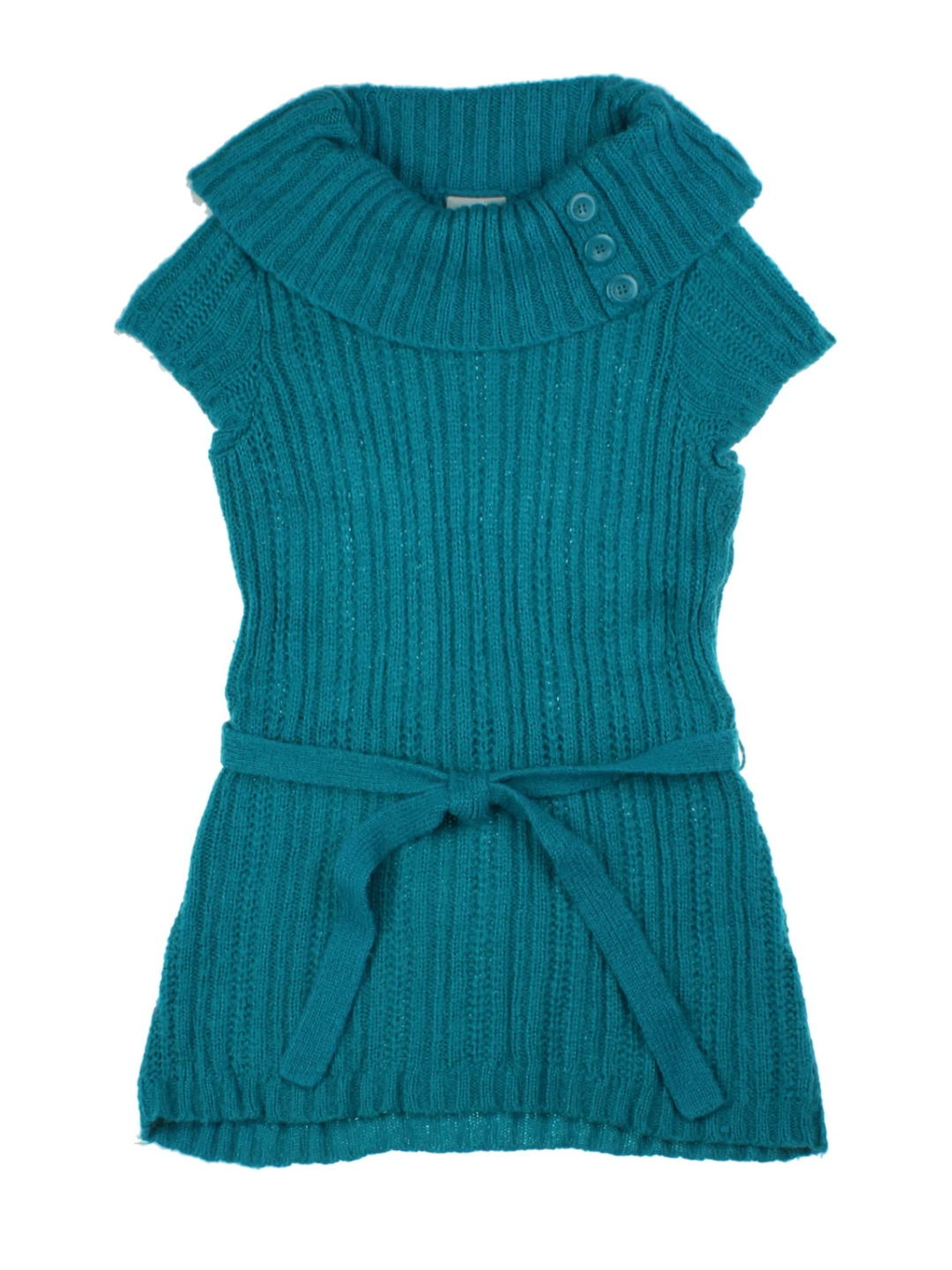 Y2K Teal Sleeveless Knit Dress (Size M)