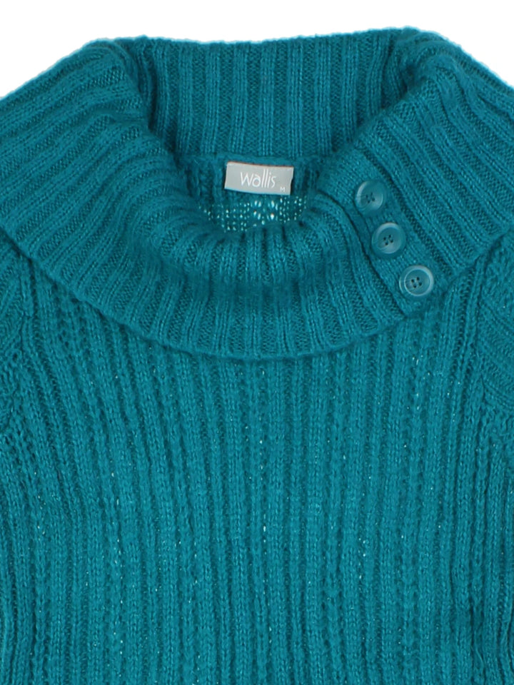 Y2K Teal Sleeveless Knit Dress (Size M)