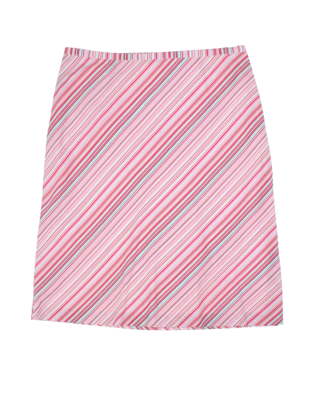 Y2K Oasis Pink Stripe Mini Skirt (Size L)