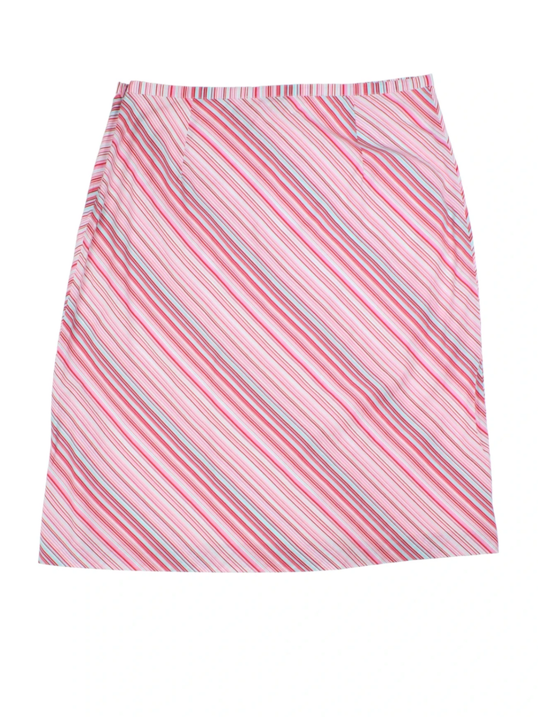 Y2K Oasis Pink Stripe Mini Skirt (Size L)