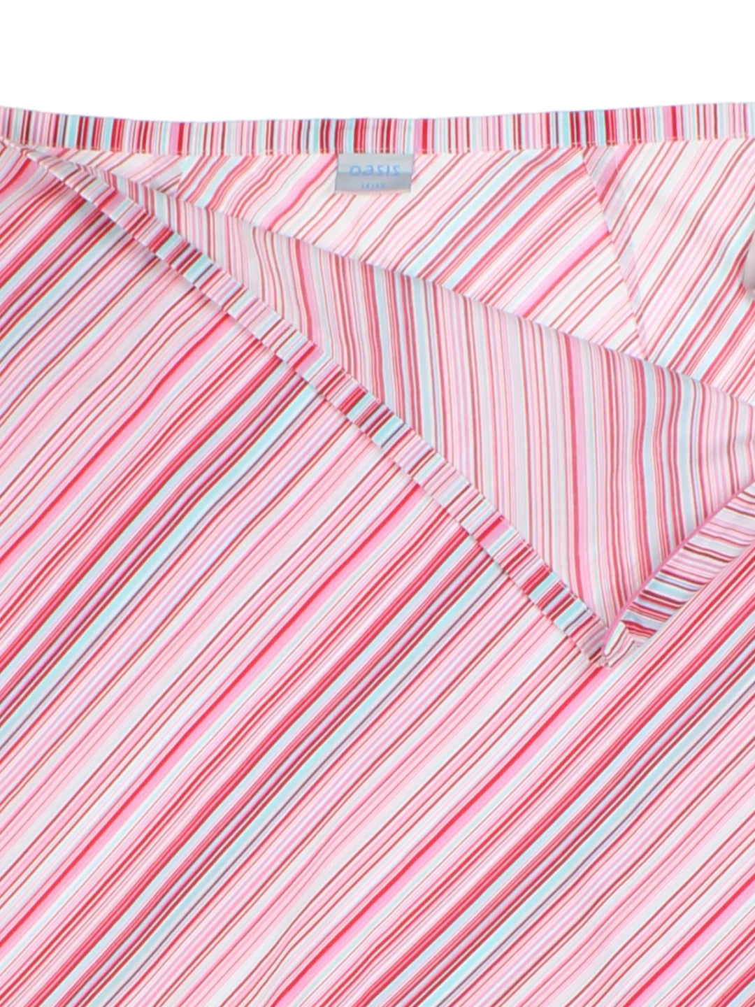 Y2K Oasis Pink Stripe Mini Skirt (Size L)