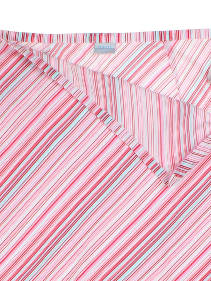 Y2K Oasis Pink Stripe Mini Skirt (Size L)
