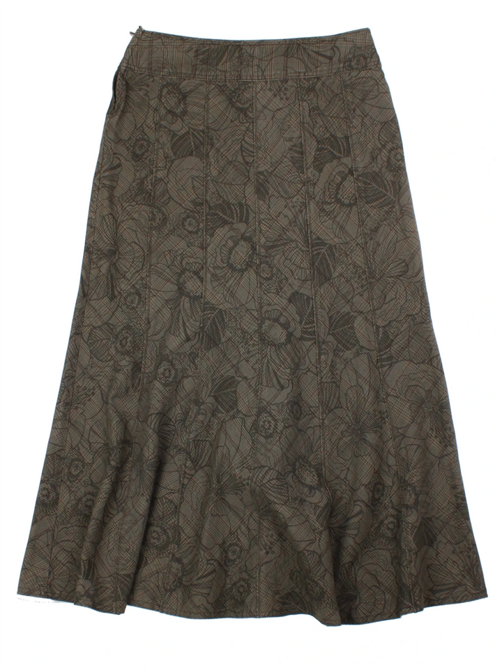 Y2K Per Una Floral Brown Midi Skirt (Size M)