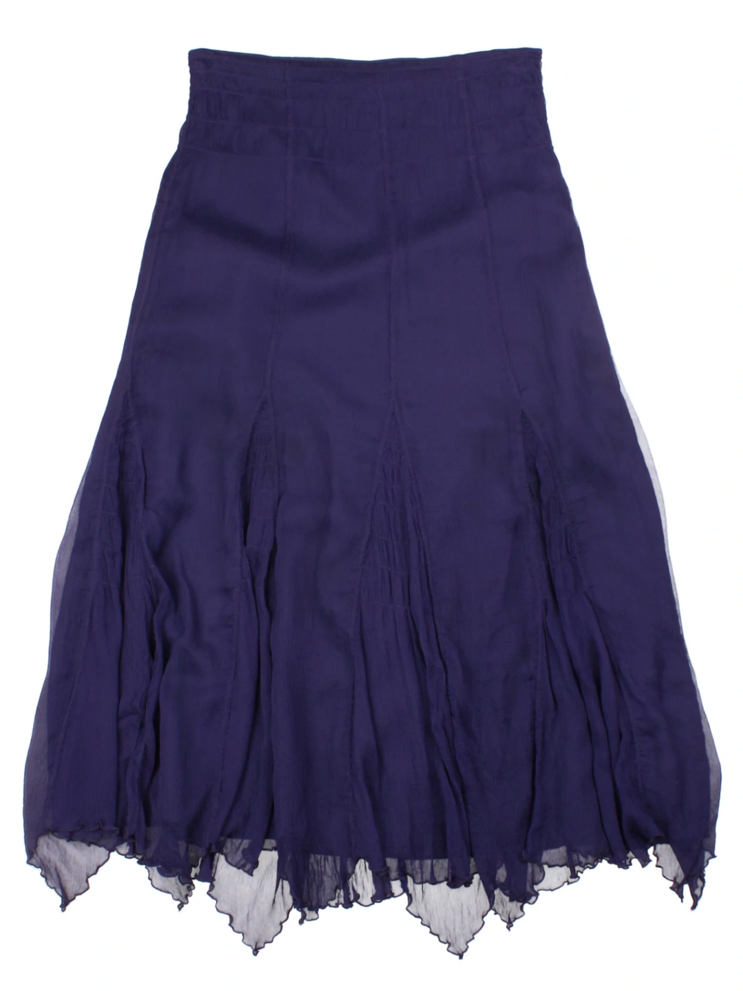 Y2K Layered Purple Silk Midi Skirt (Size M)
