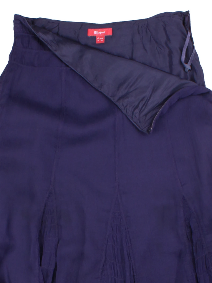 Y2K Layered Purple Silk Midi Skirt (Size M)