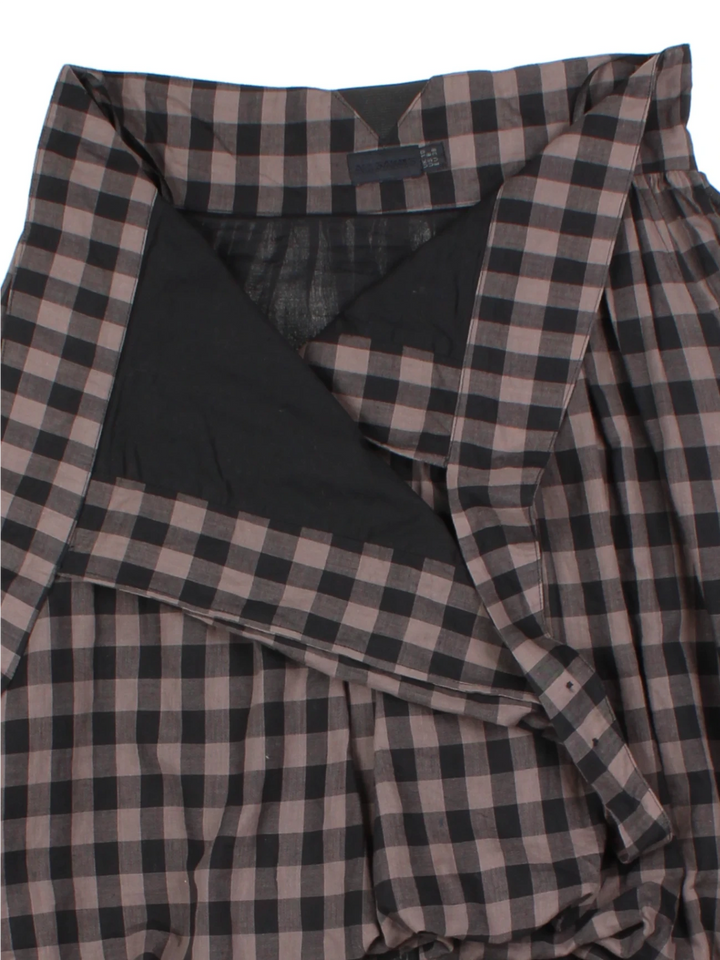 Y2K All Saints Grey Checked Bubble Hem Mini Skirt (Size S)