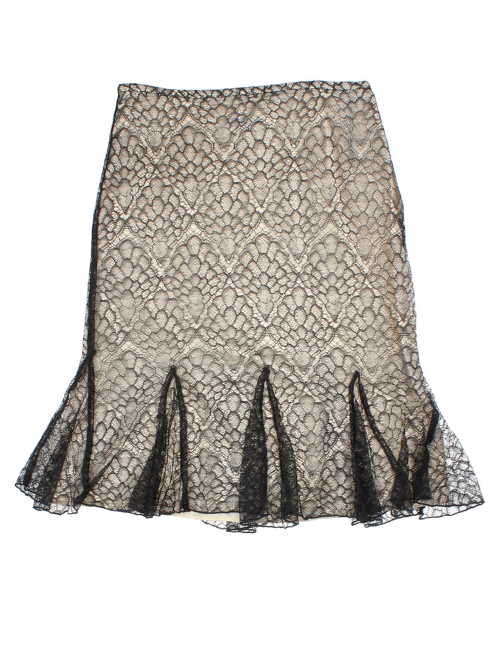 Y2K Coast Lace Black Mini Skirt (Size M)