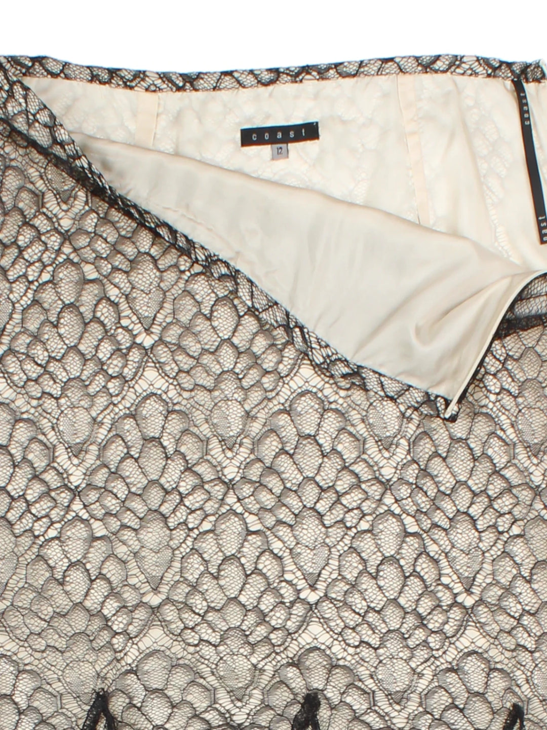 Y2K Coast Lace Black Mini Skirt (Size M)