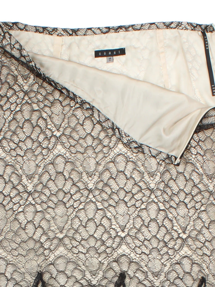 Y2K Coast Lace Black Mini Skirt (Size M)
