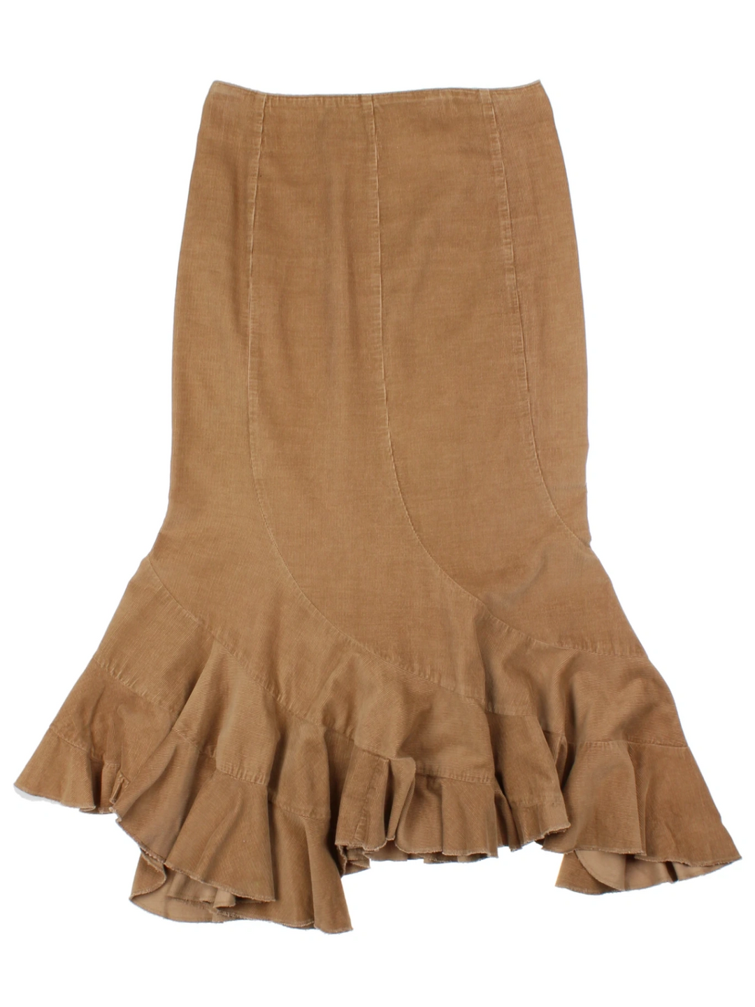Y2K Per Una Tan Needlecord  Midi Skirt (Size M)