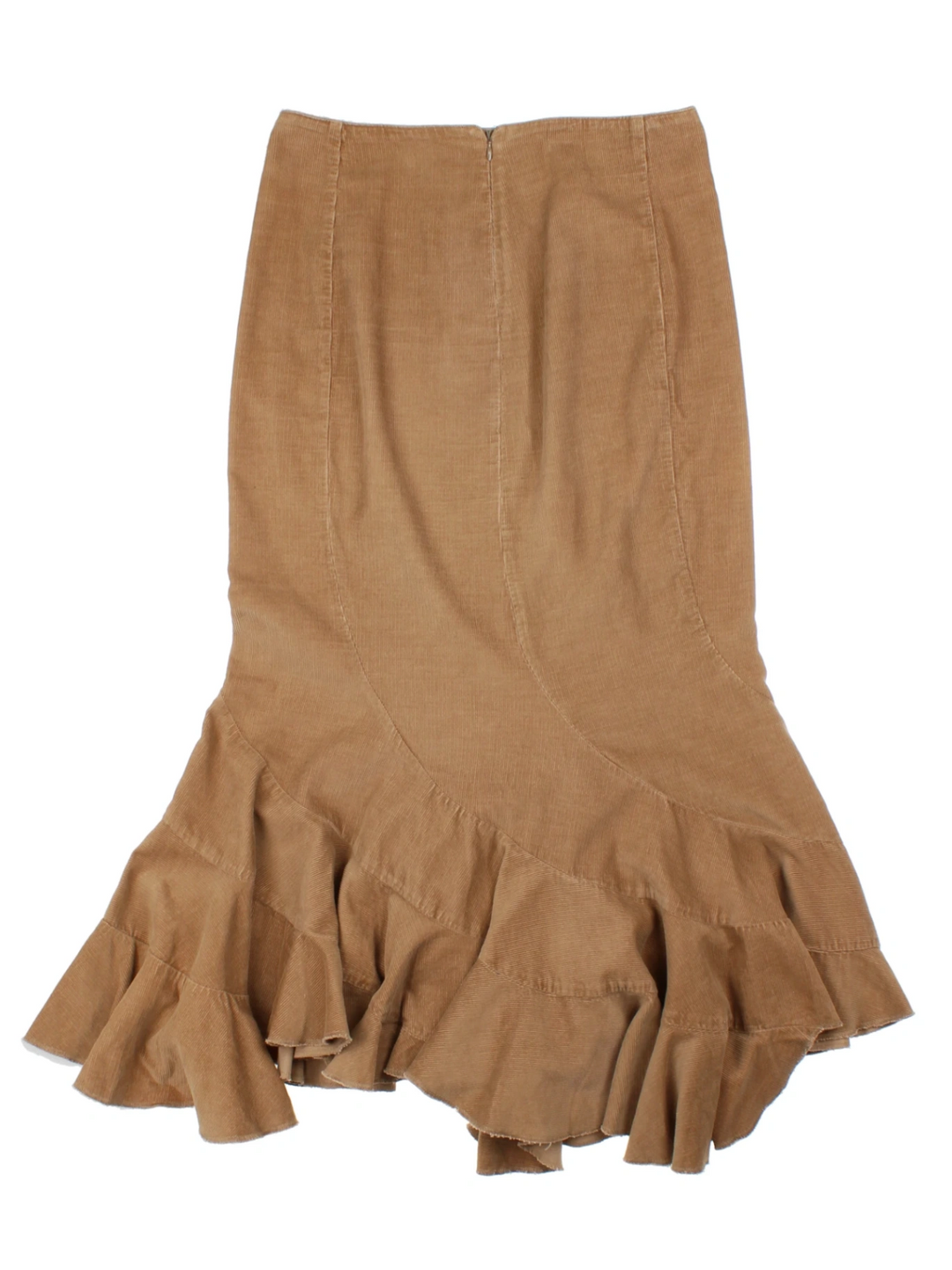 Y2K Per Una Tan Needlecord  Midi Skirt (Size M)