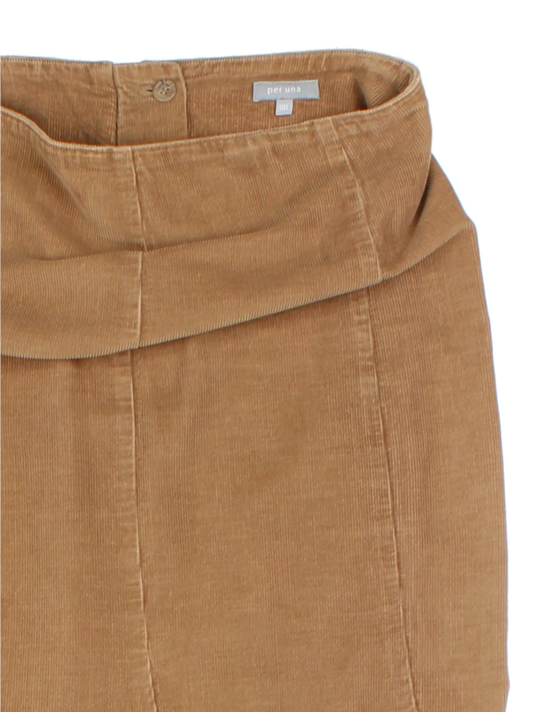 Y2K Per Una Tan Needlecord  Midi Skirt (Size M)