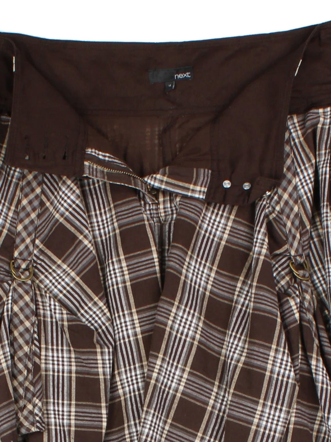 Y2K Next Brown Plaid Layered Mini Skirt (Size L)
