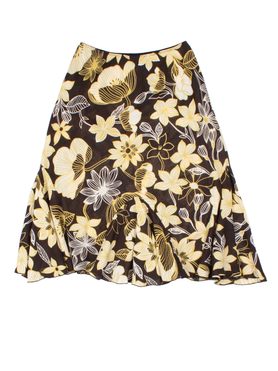 Y2K Hobbs Floral Brown Midi Skirt (Size M)