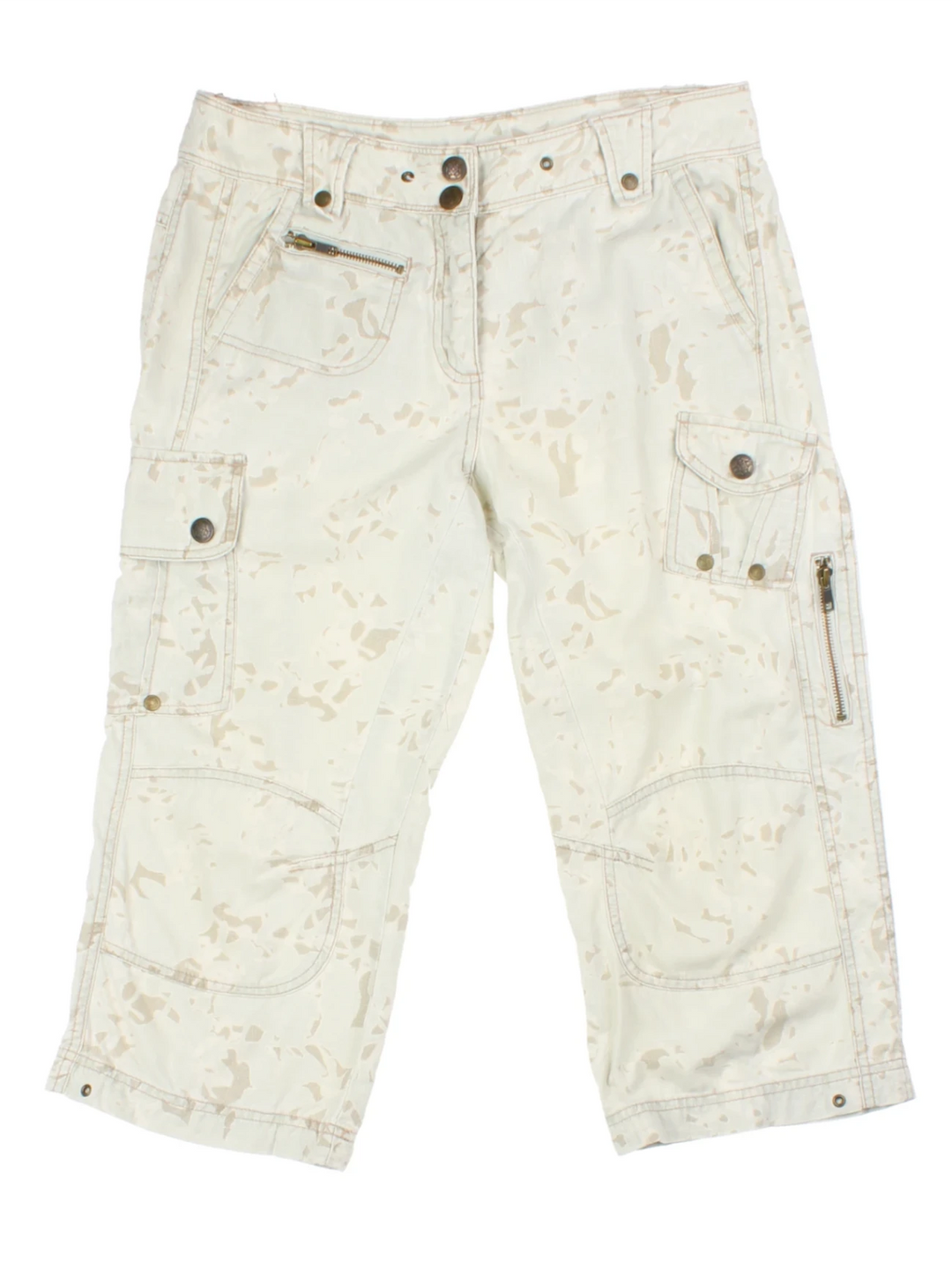 Y2K Grey Camo Cargo Capri Pants (Size M)