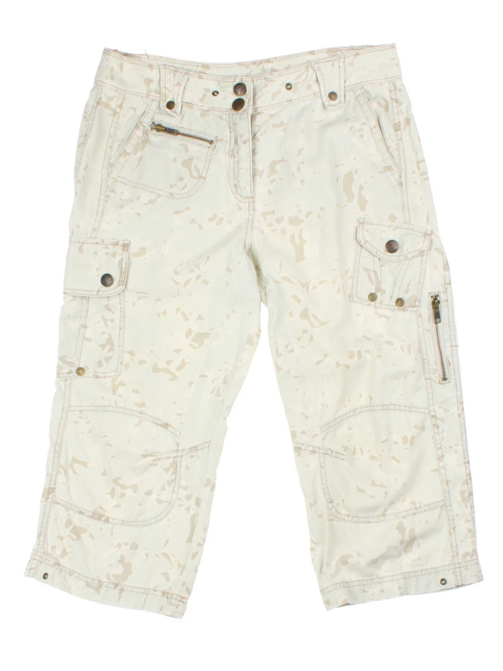 Y2K Grey Camo Cargo Capri Pants (Size M)