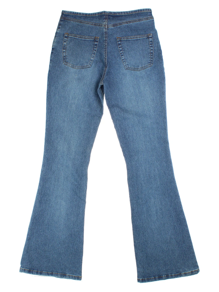 Y2K Blue Flared Lace Up Jeans (Size M)