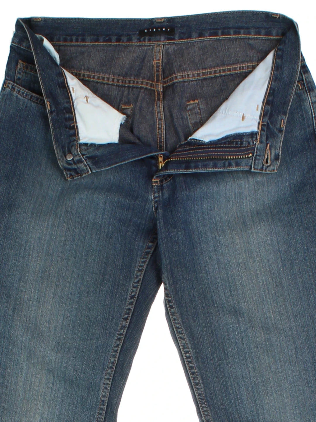 Y2K Sisley Blue Flared Jeans (Size M)