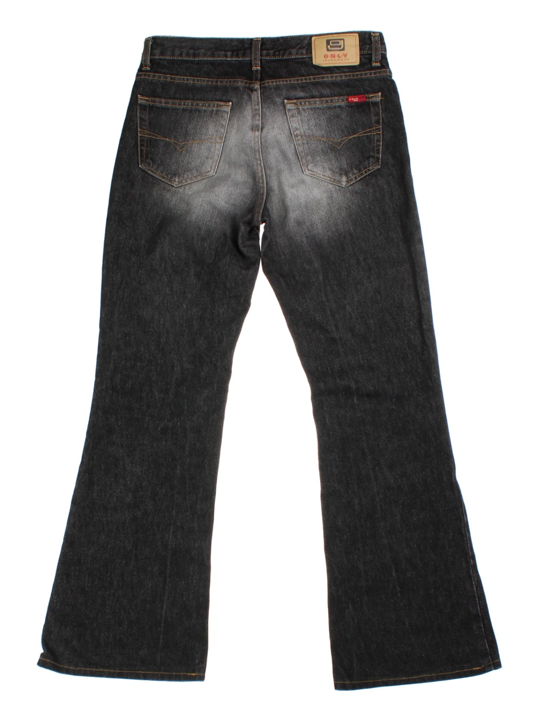 Y2K Black Faded Flared Jeans (Size XS)