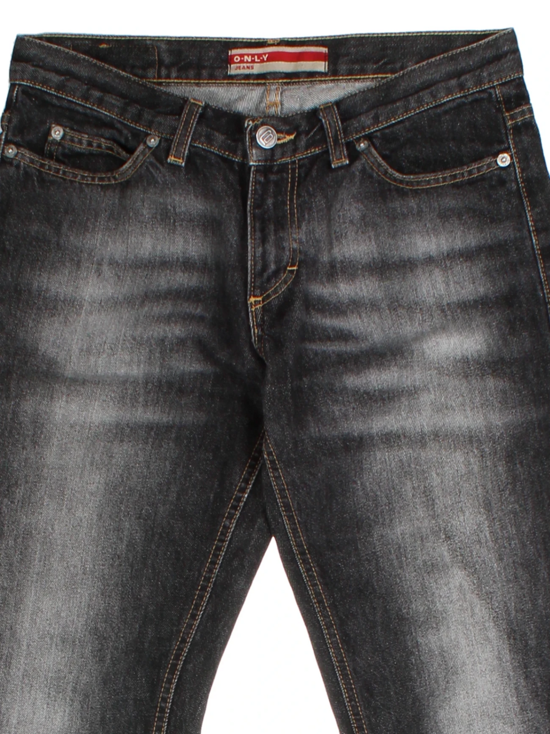 Y2K Black Faded Flared Jeans (Size XS)