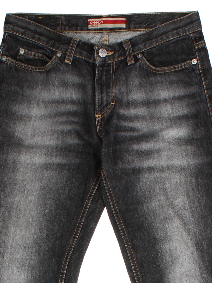 Y2K Black Faded Flared Jeans (Size XS)