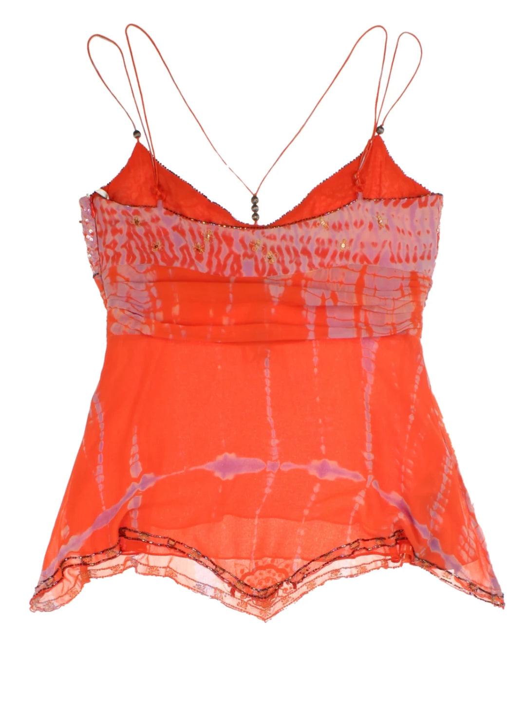 Y2K Orange Spaghetti Strap Top (Size M)